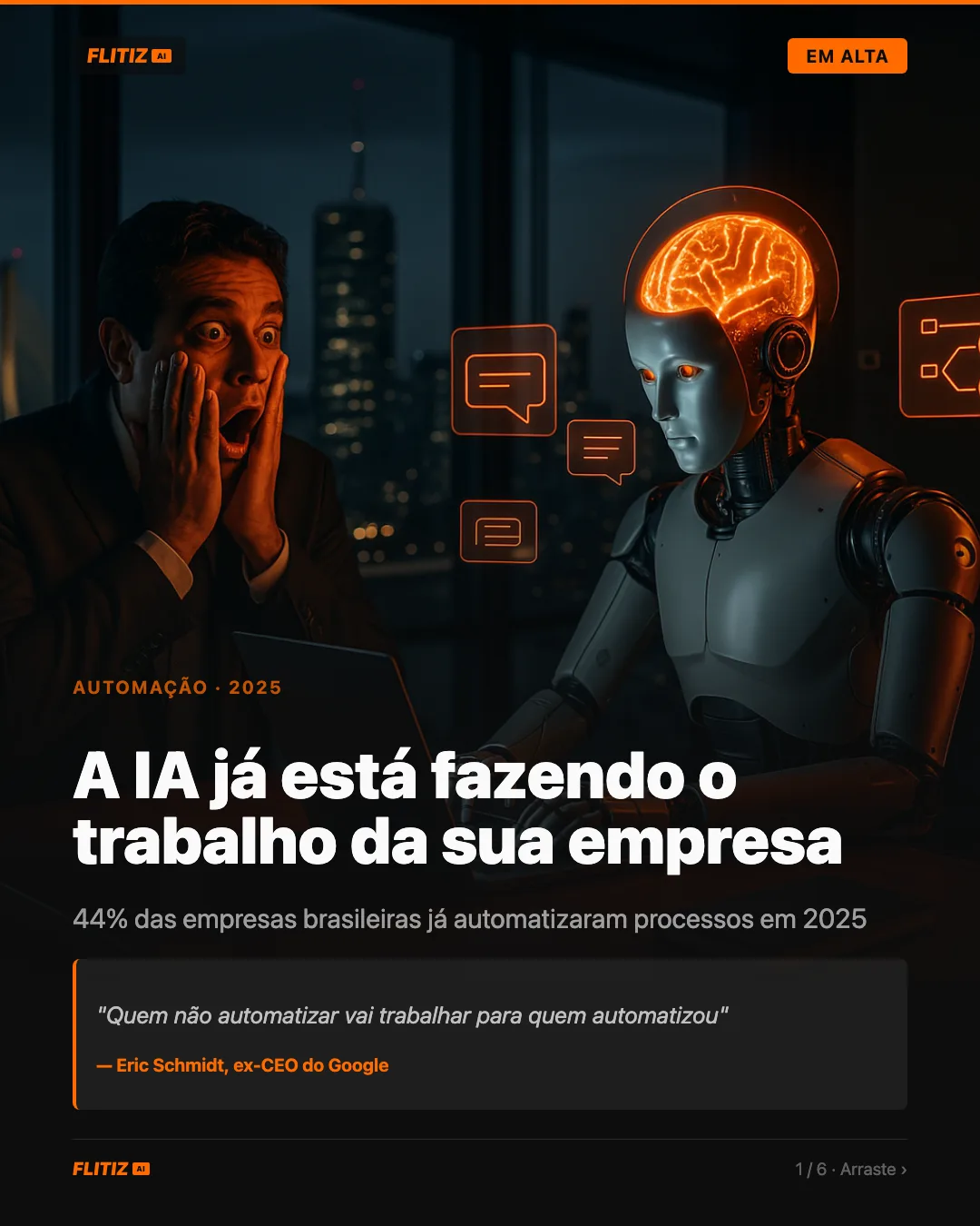 Capa final editorial para Instagram com chamada e informação