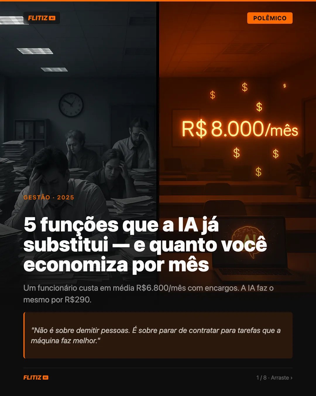 Carrossel com argumento de venda