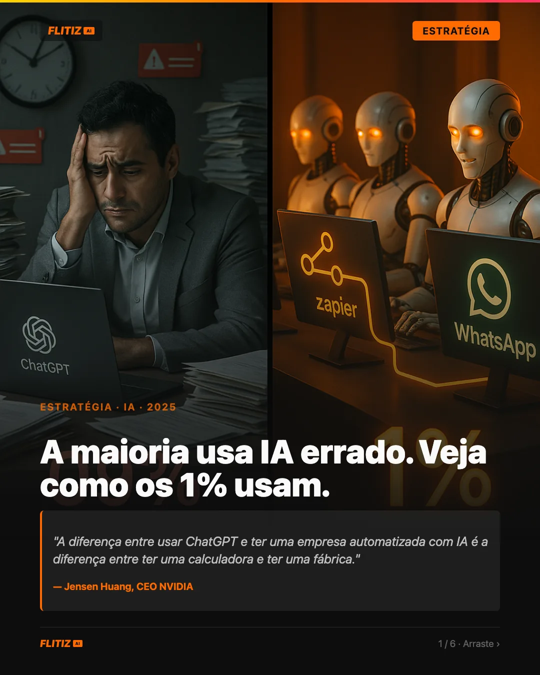 Capa final de carrossel com texto gerada pelo Posts Machine