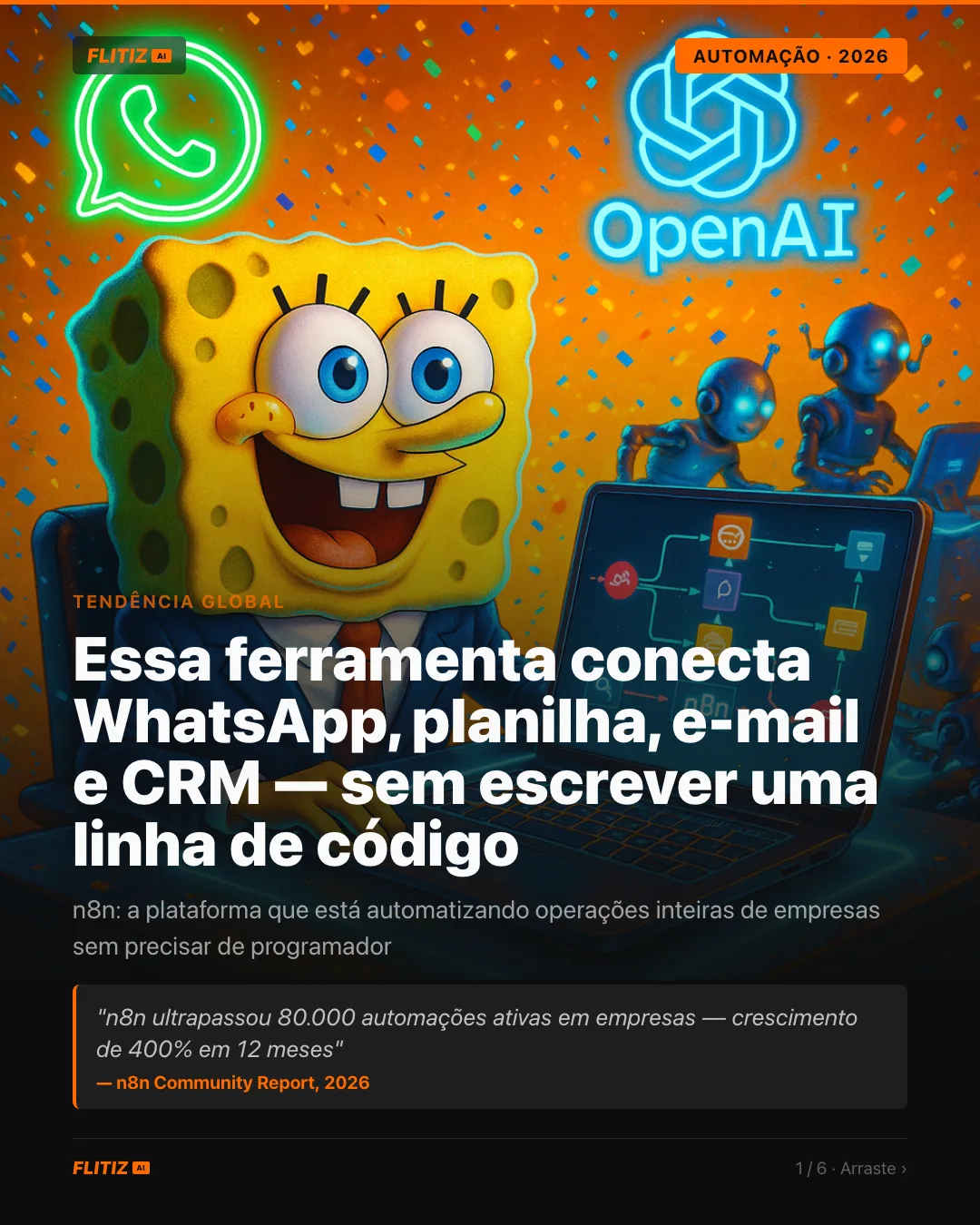 Carrossel campanha com estética tecnológica